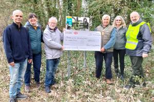 Local Ecologist Jon Curson, Lewes District Councillor (Seaford East) Becky Francomb, Mike Kerry, Friends of the Last Wood and Meadow, Clive Livingstone, Tina Harris-Ross, Friends of the Last Wood and Meadow and Rodney Reed, Seaford Rotary